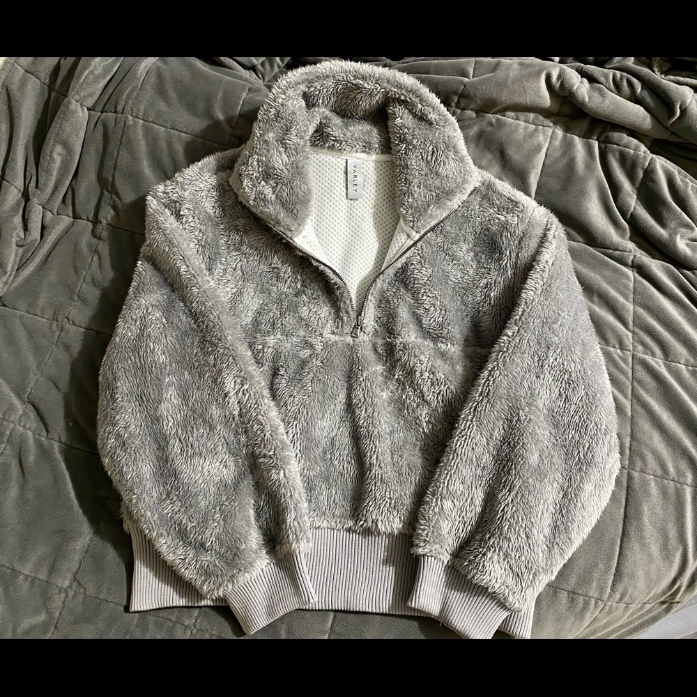 NWOT Varley Duray Sherpa Pullover Grey Small - Picture 5 of 13